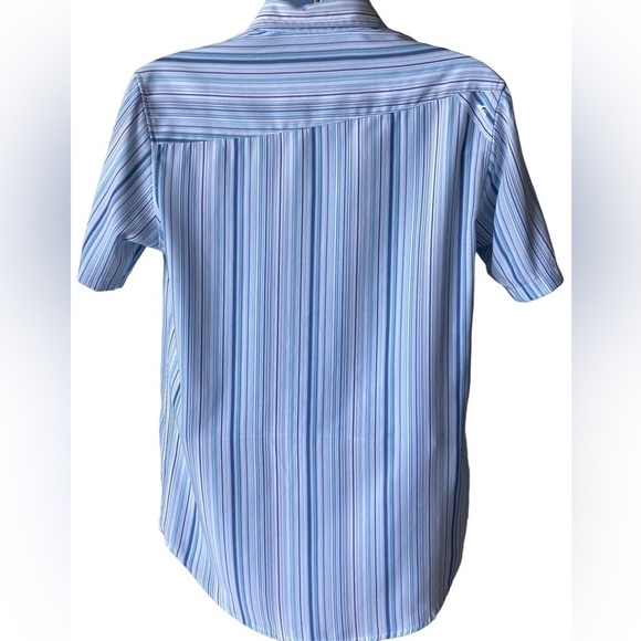 QUIKSILVER Blue & White Striped Button Down Collared Shirt Men S/P Small - Picture 5 of 7